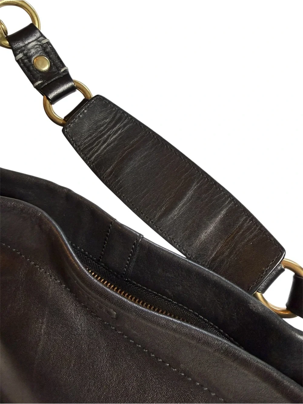 Vintage Y2K Coach Carly 2007 black leather hobo shoulder bag